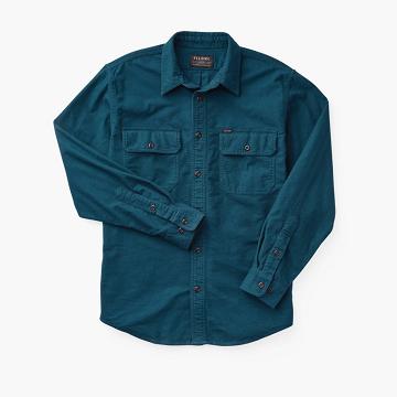 Men's Thursday Field Flannel Cotton Shirts Blue | CA283HAP