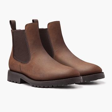 Men's Thursday Legend Leather Chelsea Boots Brown | CA33YXF