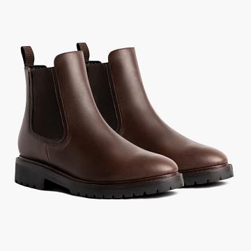 Men's Thursday Legend Leather Chelsea Boots Coffee | CA34TCE