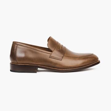 Men's Thursday Lincoln Leather Dress Shoes Brown | CA253ZUT