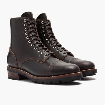 Men's Thursday Logger Leather Lace Up Boots Coffee | CA100JPQ