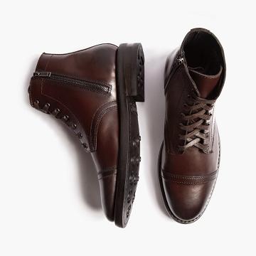 Men's Thursday Major Leather Lace Up Boots Coffee | CA104DFM