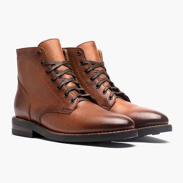 Men's Thursday President Leather Classic Lace Up Boots Brown | CA110UZG