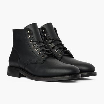 Men's Thursday President Leather Classic Lace Up Boots Black | CA112TCE