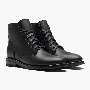 Men's Thursday President Leather Lace Up Boots Black | CA109ILH