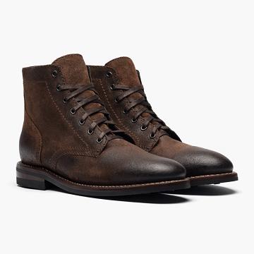 Men's Thursday President Suede Lace Up Boots Coffee | CA115WNB