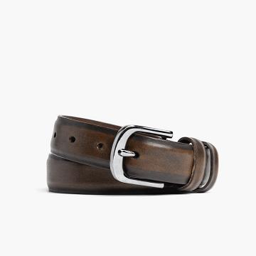 Men's Thursday Refined Leather Belts Black / Coffee | CA306LIS