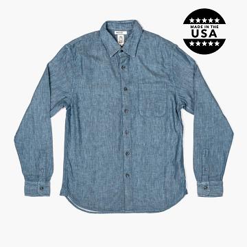 Men's Thursday Ripper Cotton Shirts Blue | CA287CAL