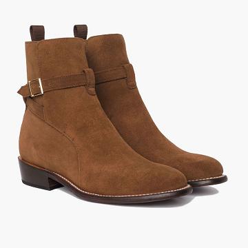 Men's Thursday Rogue Suede Rugged & Resilient Chelsea Boots Coffee | CA40NWY