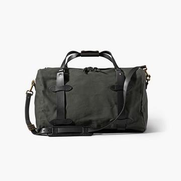 Men's Thursday Rugged Twill Duffle Leather Bags Green | CA291ILH