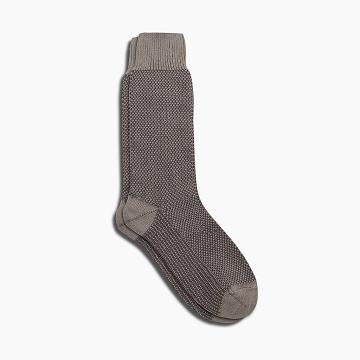 Men's Thursday Sodello Birdseye Cotton Socks Brown | CA320TCE