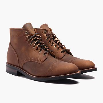 Men's Thursday Vanguard Leather Lace Up Boots Coffee | CA128GSO