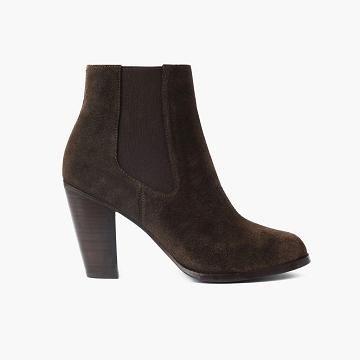 Women's Thursday Avenue Suede Booties Olive | CA352NWY