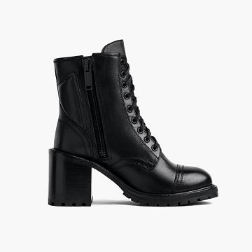 Women's Thursday Boots Rebel Leather High Heels Black | CA415FDN