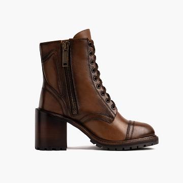 Women's Thursday Boots Rebel Leather High Heels Brown | CA416DFM