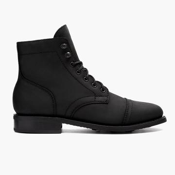 Women's Thursday Captain Leather Lace Up Boots Black | CA424TCE