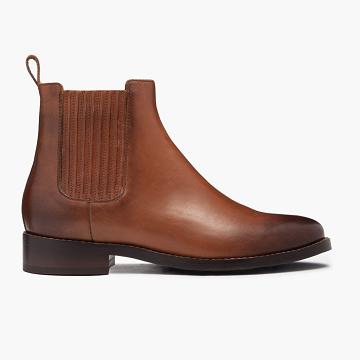 Women's Thursday Dreamer Leather Chelsea Boots Coffee | CA187ILH