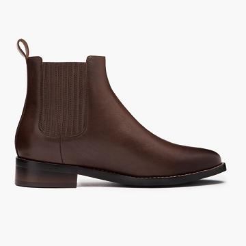 Women's Thursday Dreamer Leather Chelsea Boots Chocolate | CA357ZUT