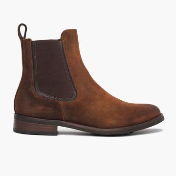 Women's Thursday Duchess Suede Chelsea Boots Coffee | CA366AHK