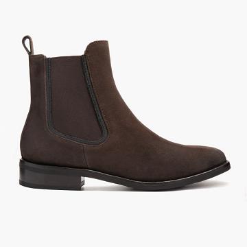 Women's Thursday Duchess Suede Chelsea Boots Dark / Brown | CA370UZG