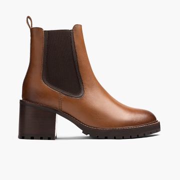 Women's Thursday Knockout Leather Chelsea Boots Brown | CA377MQZ