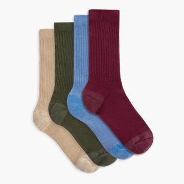 Women's Thursday Sodello Classic Crew Cotton 4-Pack Socks Red / Multicolor | CA390DFM45