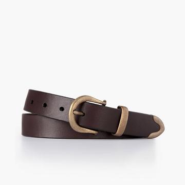 Women's Thursday Western Leather Belts Brown | CA390DFM33